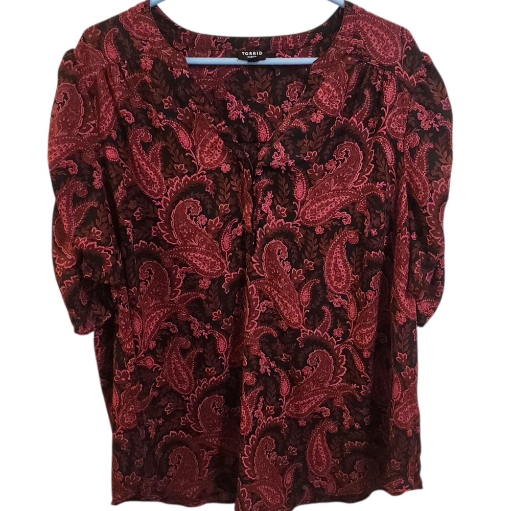 Torrid Harper Pullover 3/4 Length Sleeve Blouse Size 3